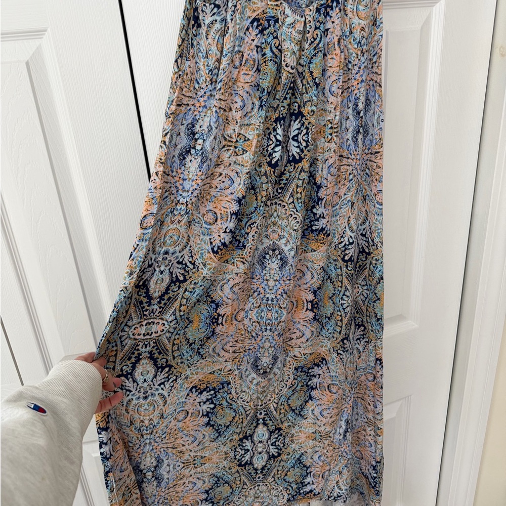 Cynthia Rowley Blue and Orange Paisley Maxi Dress - Picture 2 of 3
